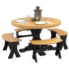 0001754 luxcraft poly 4ft round table set 2 with 4 28 table benches