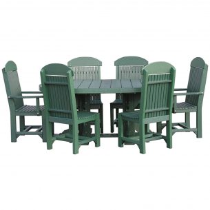 luxcraft-poly-4ft-6ft-oval-table-set-2-with-4-table-chairs-2-captain-chairs green