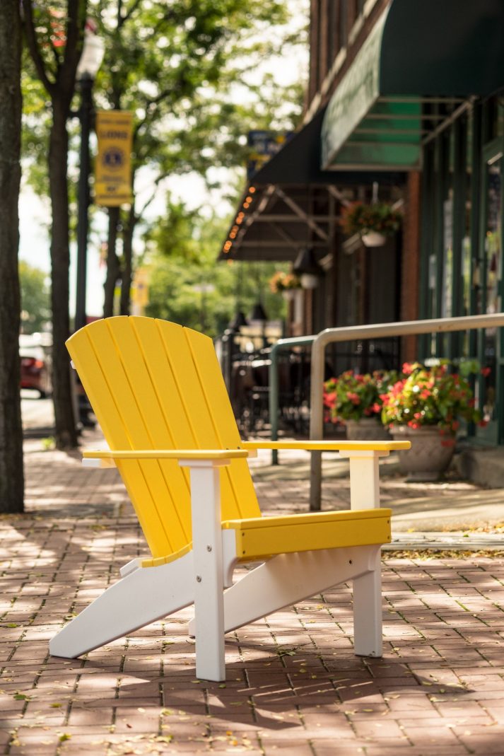 Lakeside Adirondack Chair Yellow White scaled