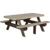 P6RPTWWCBR Poly 6ft Rectangular Picnic Table Weatherwood Chestnut Brown