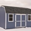 Utility Lofted Barn 10x16 Distance with White Trim Estate Gray Shingles