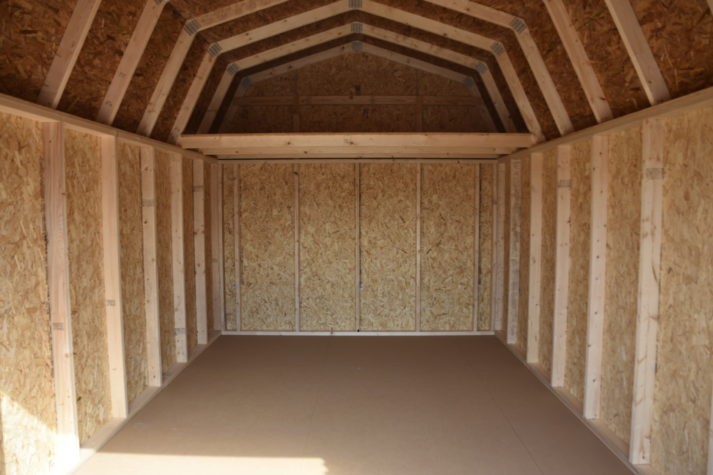 10x16 Pro Lofted Barn Inside