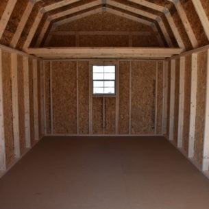 10x16 Pro Lofted Barn Inside